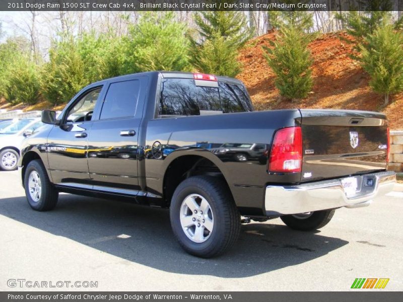 Brilliant Black Crystal Pearl / Dark Slate Gray/Medium Graystone 2011 Dodge Ram 1500 SLT Crew Cab 4x4