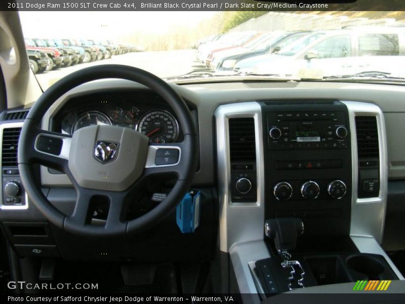 Brilliant Black Crystal Pearl / Dark Slate Gray/Medium Graystone 2011 Dodge Ram 1500 SLT Crew Cab 4x4