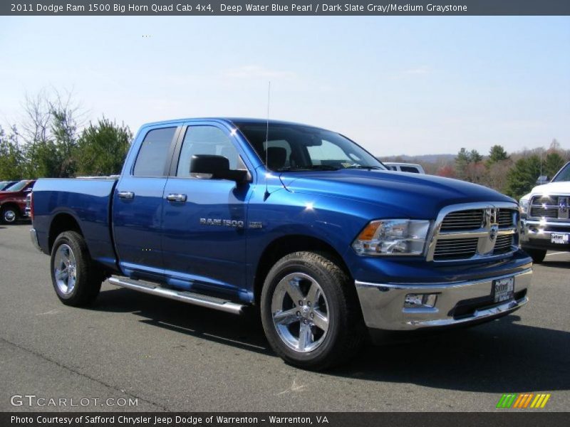 Deep Water Blue Pearl / Dark Slate Gray/Medium Graystone 2011 Dodge Ram 1500 Big Horn Quad Cab 4x4