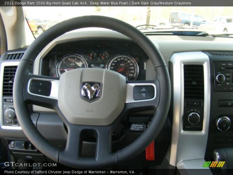 Deep Water Blue Pearl / Dark Slate Gray/Medium Graystone 2011 Dodge Ram 1500 Big Horn Quad Cab 4x4
