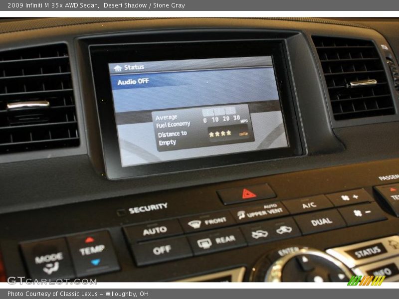 Controls of 2009 M 35x AWD Sedan