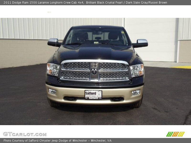 Brilliant Black Crystal Pearl / Dark Slate Gray/Russet Brown 2011 Dodge Ram 1500 Laramie Longhorn Crew Cab 4x4
