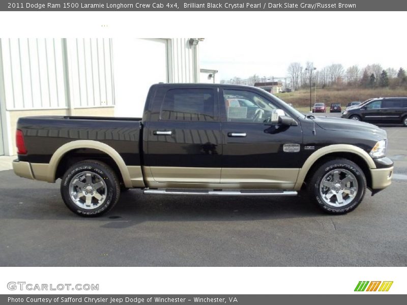 Brilliant Black Crystal Pearl / Dark Slate Gray/Russet Brown 2011 Dodge Ram 1500 Laramie Longhorn Crew Cab 4x4