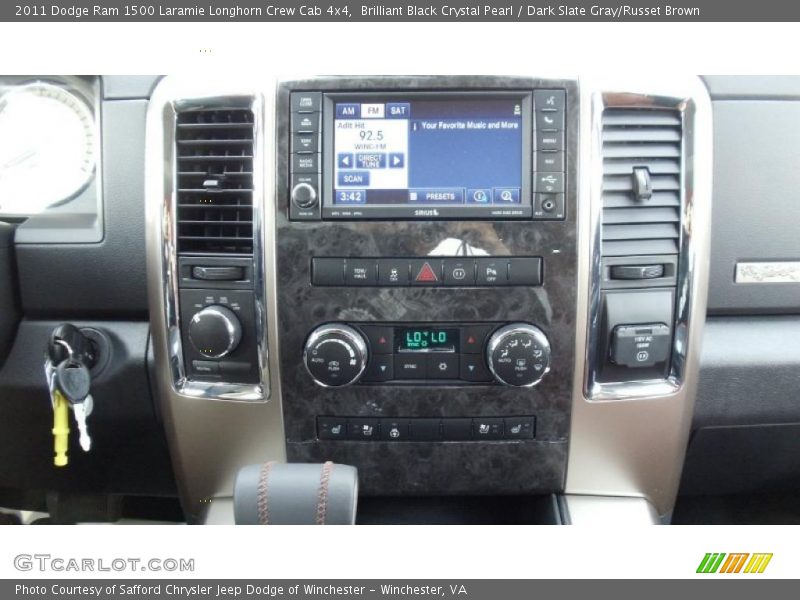 Brilliant Black Crystal Pearl / Dark Slate Gray/Russet Brown 2011 Dodge Ram 1500 Laramie Longhorn Crew Cab 4x4