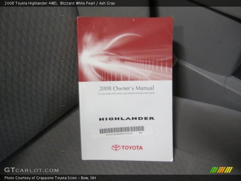 Blizzard White Pearl / Ash Gray 2008 Toyota Highlander 4WD