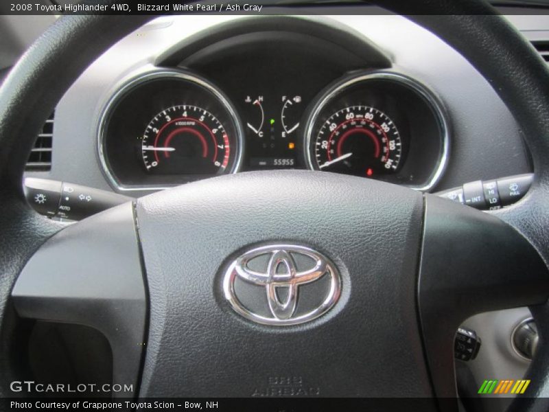 Blizzard White Pearl / Ash Gray 2008 Toyota Highlander 4WD