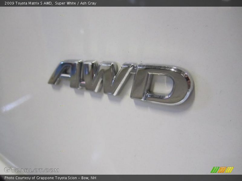 Super White / Ash Gray 2009 Toyota Matrix S AWD