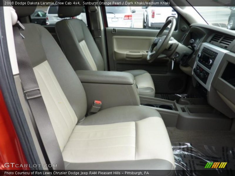 Sunburst Orange Pearl / Dark Khaki/Medium Khaki 2008 Dodge Dakota Laramie Crew Cab 4x4