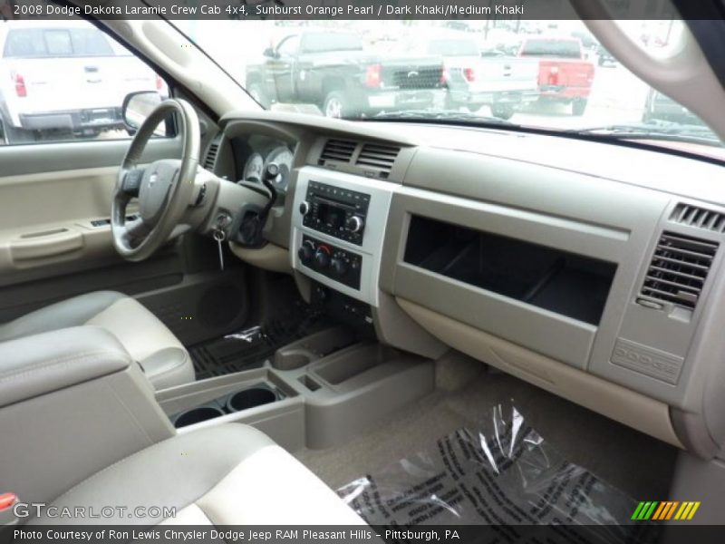 Sunburst Orange Pearl / Dark Khaki/Medium Khaki 2008 Dodge Dakota Laramie Crew Cab 4x4