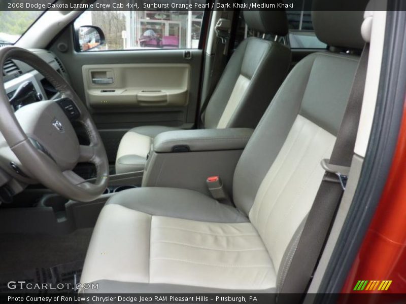 Sunburst Orange Pearl / Dark Khaki/Medium Khaki 2008 Dodge Dakota Laramie Crew Cab 4x4