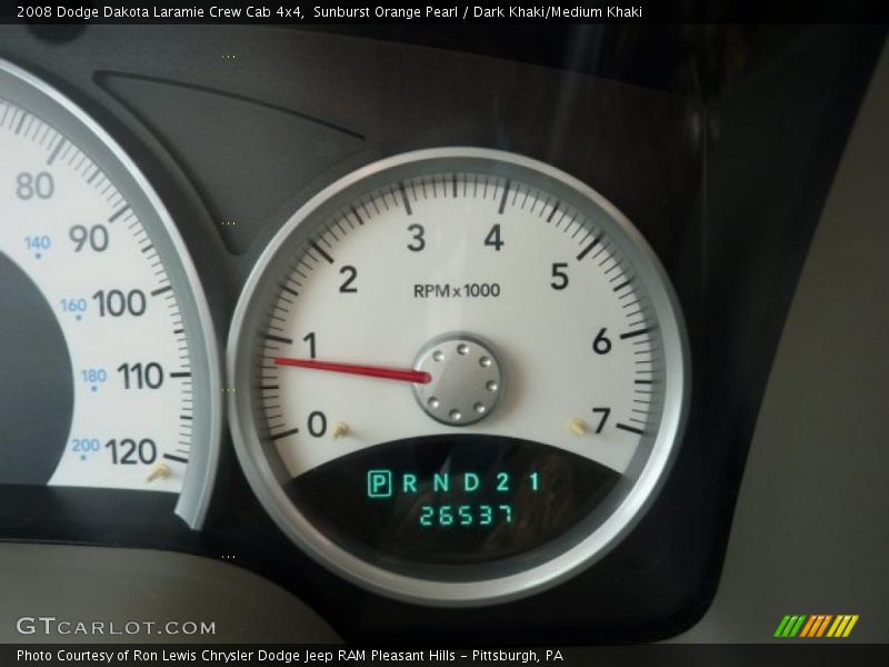 Sunburst Orange Pearl / Dark Khaki/Medium Khaki 2008 Dodge Dakota Laramie Crew Cab 4x4
