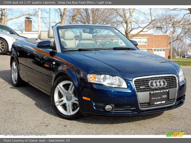Deep Sea Blue Pearl Effect / Light Gray 2008 Audi A4 2.0T quattro Cabriolet