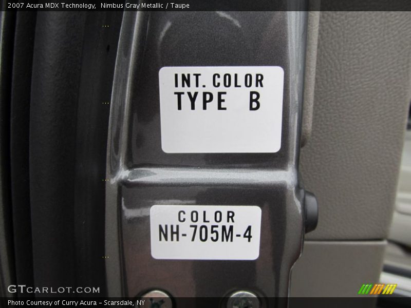 Nimbus Gray Metallic / Taupe 2007 Acura MDX Technology