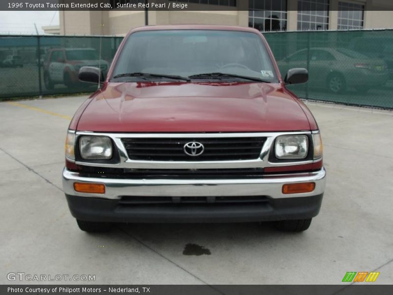 Sunfire Red Pearl / Beige 1996 Toyota Tacoma Extended Cab