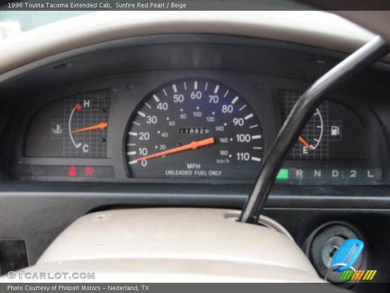 Sunfire Red Pearl / Beige 1996 Toyota Tacoma Extended Cab
