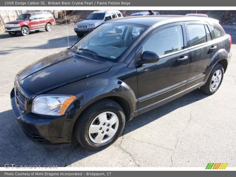 Brilliant Black Crystal Pearl / Pastel Pebble Beige 2008 Dodge Caliber SE