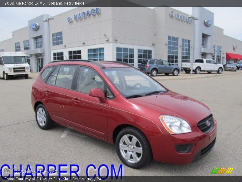 Volcanic Red / Beige 2008 Kia Rondo LX V6