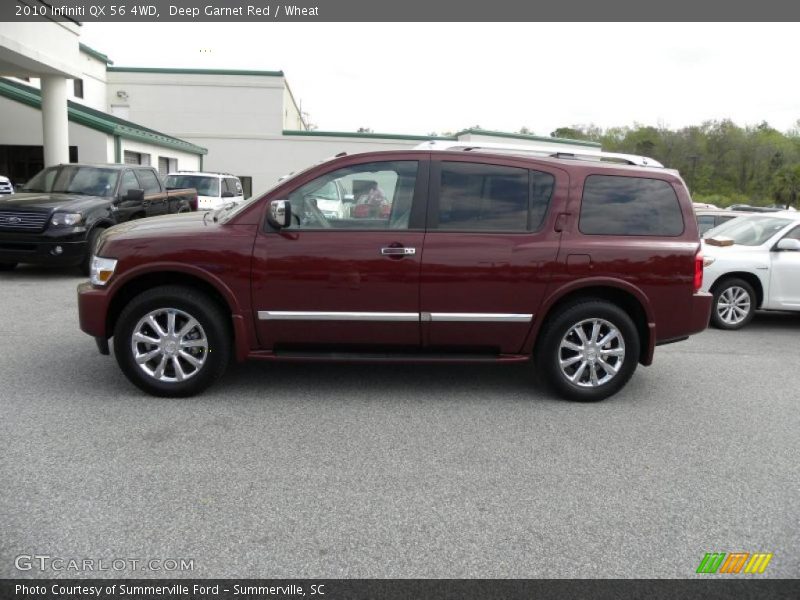 Deep Garnet Red / Wheat 2010 Infiniti QX 56 4WD