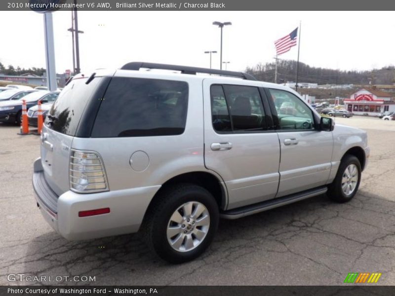 Brilliant Silver Metallic / Charcoal Black 2010 Mercury Mountaineer V6 AWD