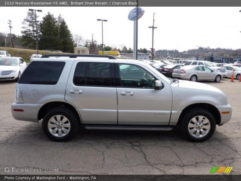 Brilliant Silver Metallic / Charcoal Black 2010 Mercury Mountaineer V6 AWD