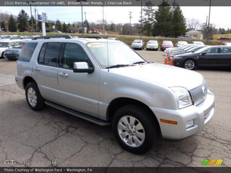 Brilliant Silver Metallic / Charcoal Black 2010 Mercury Mountaineer V6 AWD