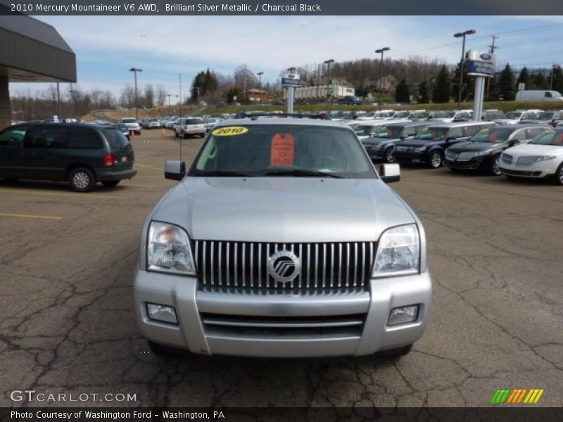 Brilliant Silver Metallic / Charcoal Black 2010 Mercury Mountaineer V6 AWD