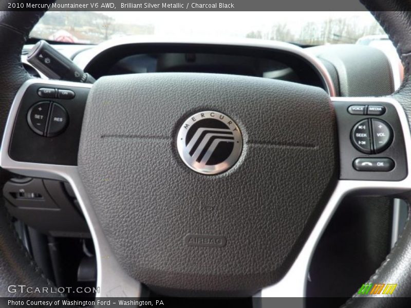 Brilliant Silver Metallic / Charcoal Black 2010 Mercury Mountaineer V6 AWD