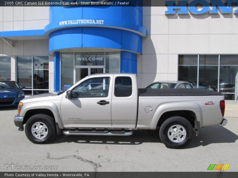 Silver Birch Metallic / Pewter 2005 GMC Canyon SLE Extended Cab 4x4