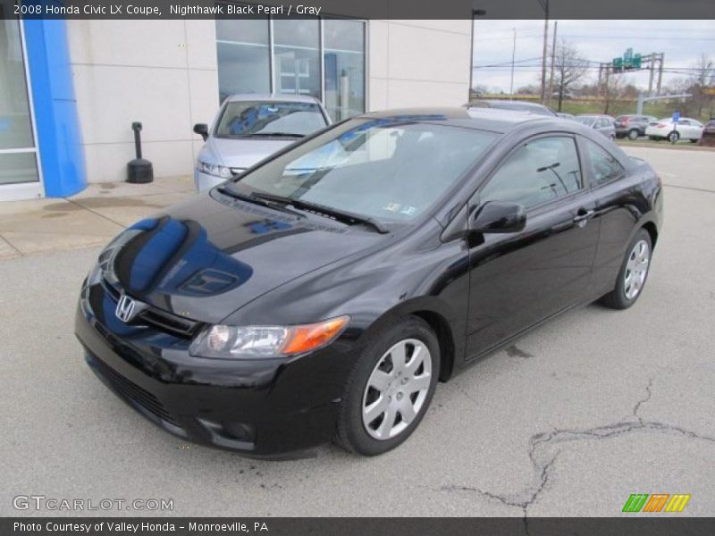 Nighthawk Black Pearl / Gray 2008 Honda Civic LX Coupe