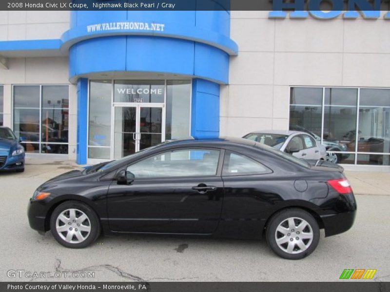 Nighthawk Black Pearl / Gray 2008 Honda Civic LX Coupe