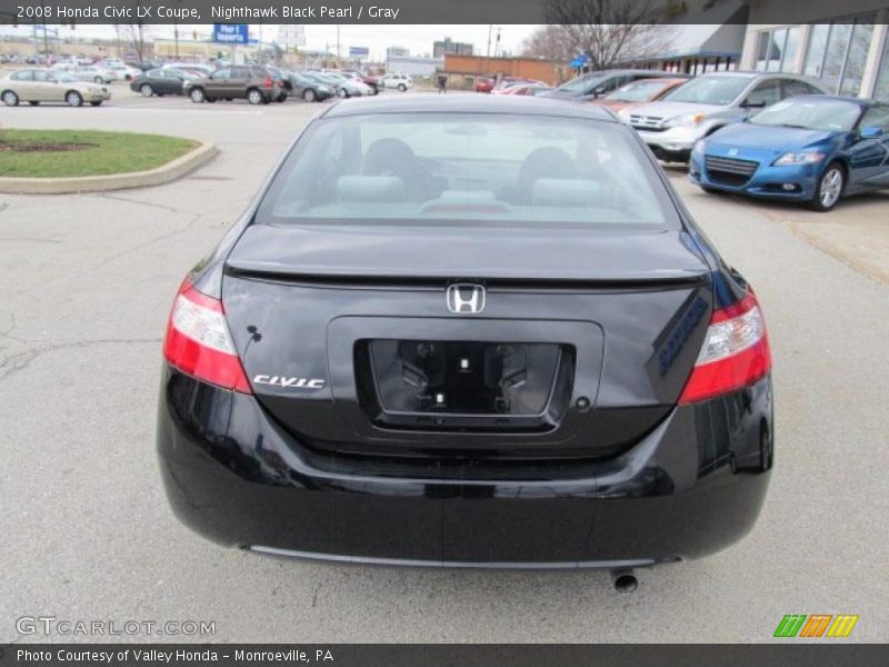 Nighthawk Black Pearl / Gray 2008 Honda Civic LX Coupe