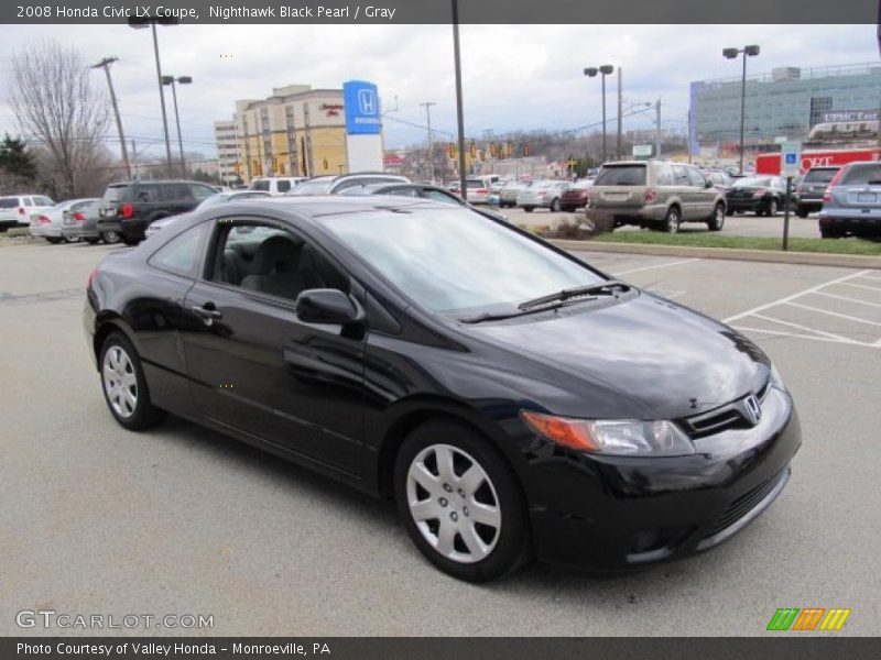 Nighthawk Black Pearl / Gray 2008 Honda Civic LX Coupe