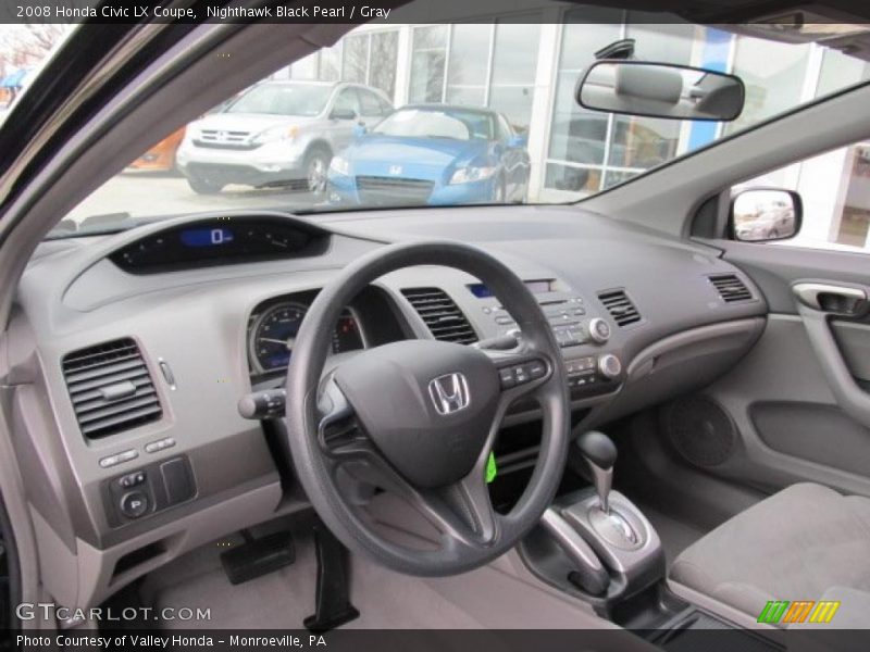 Nighthawk Black Pearl / Gray 2008 Honda Civic LX Coupe