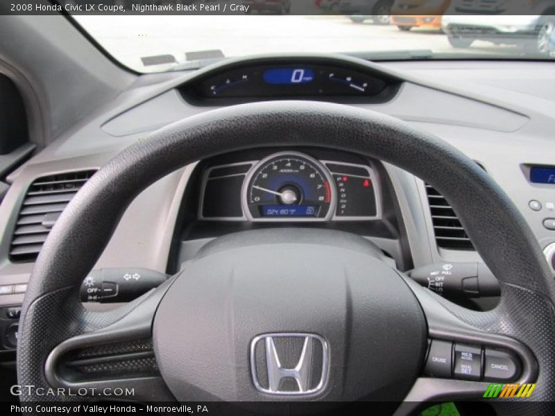Nighthawk Black Pearl / Gray 2008 Honda Civic LX Coupe