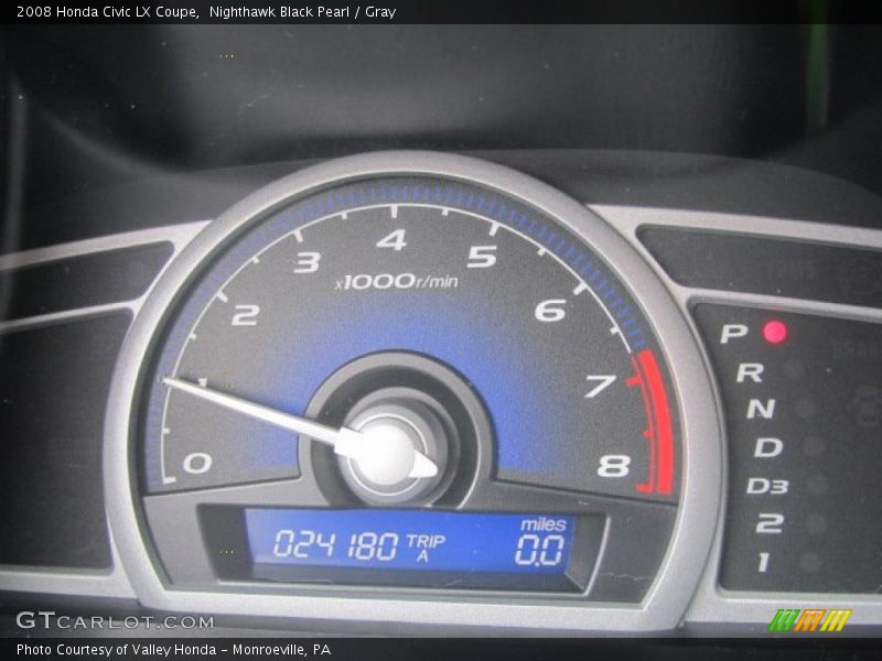 Nighthawk Black Pearl / Gray 2008 Honda Civic LX Coupe