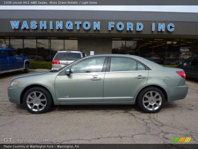 Moss Green Metallic / Light Stone 2008 Lincoln MKZ AWD Sedan