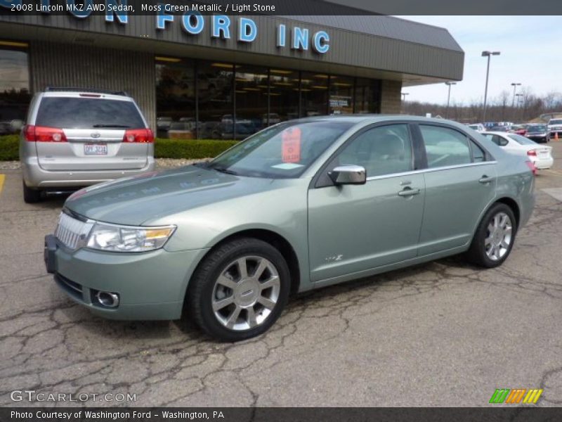 Moss Green Metallic / Light Stone 2008 Lincoln MKZ AWD Sedan