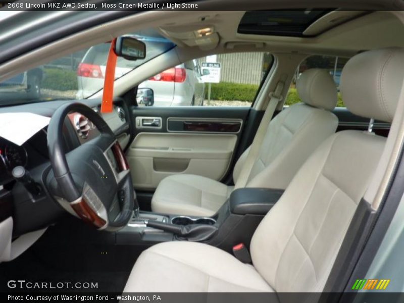 Moss Green Metallic / Light Stone 2008 Lincoln MKZ AWD Sedan