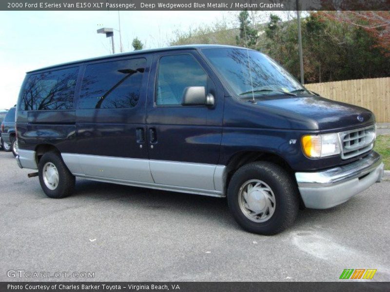 Deep Wedgewood Blue Metallic / Medium Graphite 2000 Ford E Series Van E150 XLT Passenger
