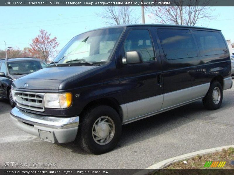 Deep Wedgewood Blue Metallic / Medium Graphite 2000 Ford E Series Van E150 XLT Passenger