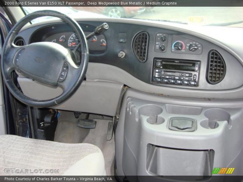Deep Wedgewood Blue Metallic / Medium Graphite 2000 Ford E Series Van E150 XLT Passenger