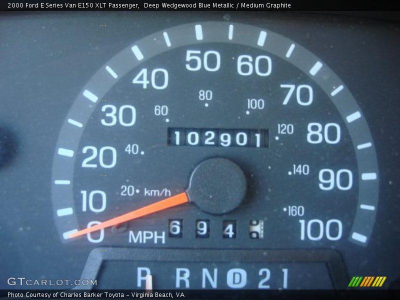 Deep Wedgewood Blue Metallic / Medium Graphite 2000 Ford E Series Van E150 XLT Passenger