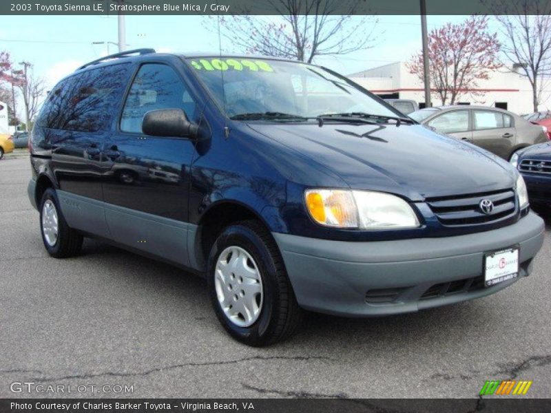 Stratosphere Blue Mica / Gray 2003 Toyota Sienna LE