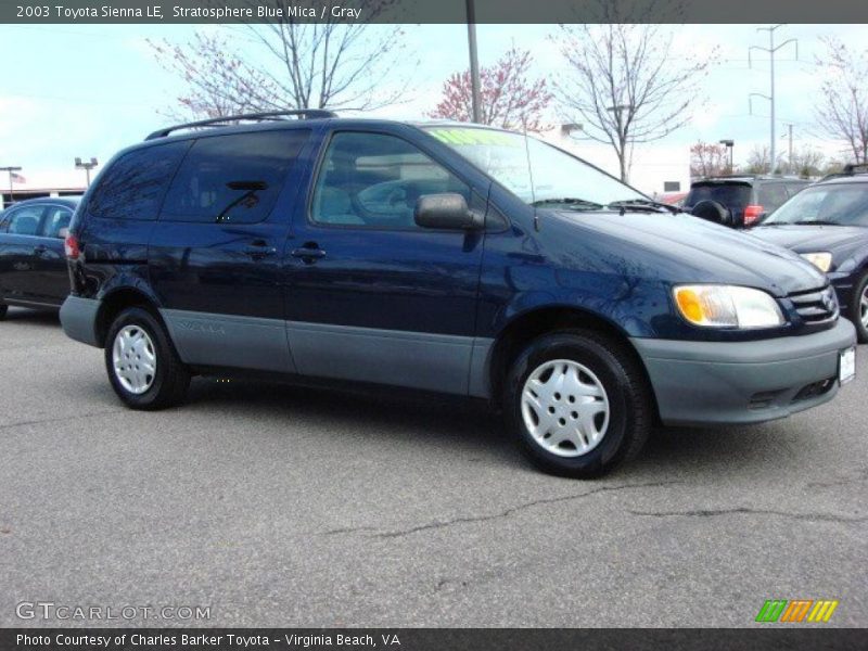 Stratosphere Blue Mica / Gray 2003 Toyota Sienna LE