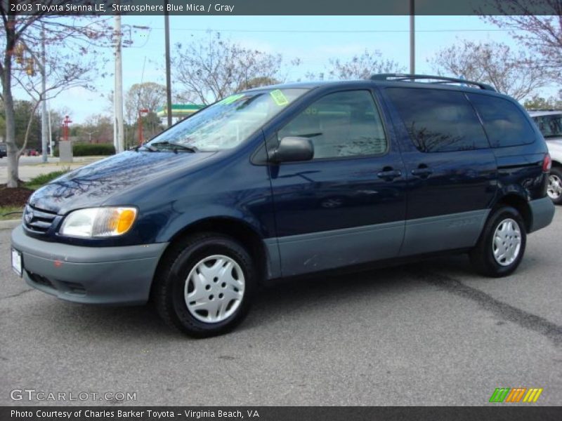 Stratosphere Blue Mica / Gray 2003 Toyota Sienna LE
