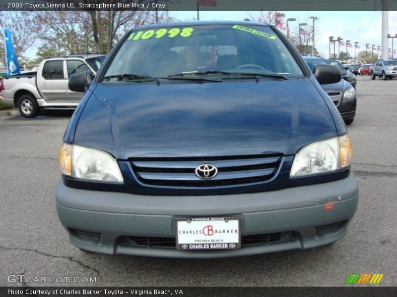 Stratosphere Blue Mica / Gray 2003 Toyota Sienna LE