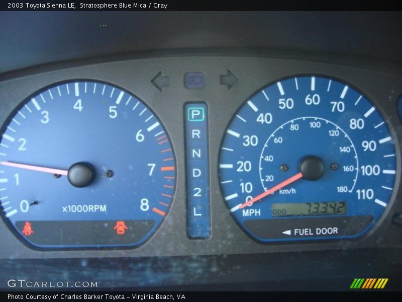 Stratosphere Blue Mica / Gray 2003 Toyota Sienna LE