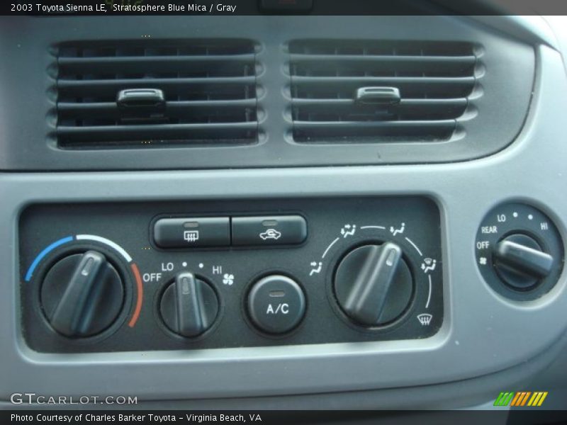Stratosphere Blue Mica / Gray 2003 Toyota Sienna LE