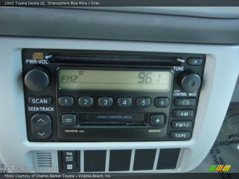 Stratosphere Blue Mica / Gray 2003 Toyota Sienna LE