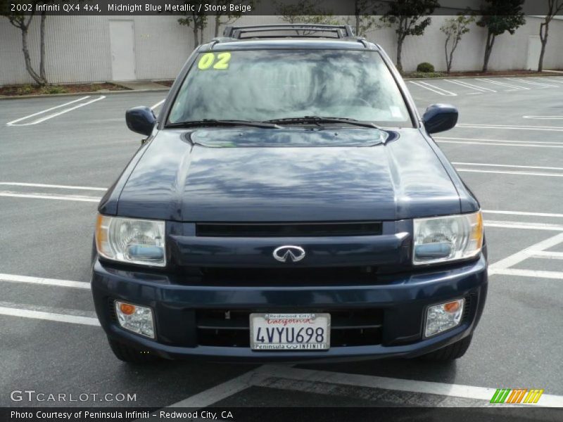 Midnight Blue Metallic / Stone Beige 2002 Infiniti QX4 4x4